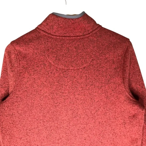 Medium Women's L.L.Bean Sweater Fleece Pullover Heathered Coral Grey Accent - Picture 8 of 10